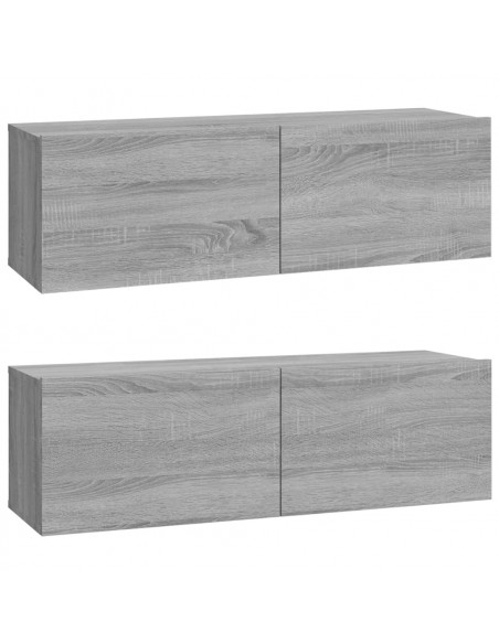 Set di Mobili Porta TV 5 pz Grigio Sonoma in Legno Multistrato