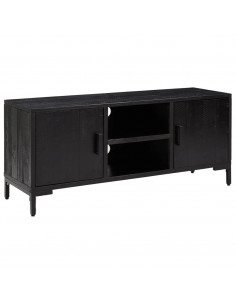 Mobile TV Nero 110x35x48 cm in Legno Massello di Pino 2