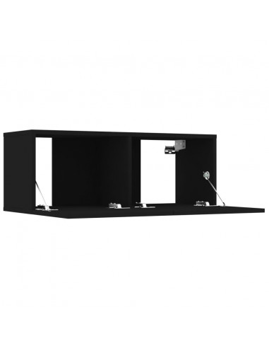 Set Mobili Porta TV 6 pz Nero in Legno Multistrato