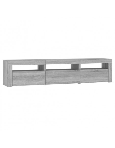 Mobile Porta TV con Luci LED Grigio Sonoma 180x35x40 cm