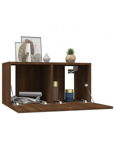 Mobile TV Pensile Rovere Marrone 60x30x30 cm Legno Multistrato