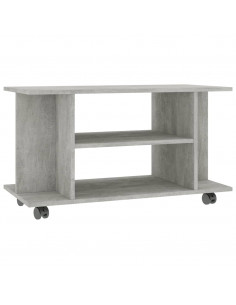 Mobile TV con Ruote Grigio Cemento 80x40x45 cm in Multistrato 2