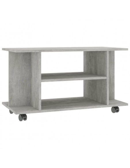 Mobile TV con Ruote Grigio Cemento 80x40x45 cm in Multistrato