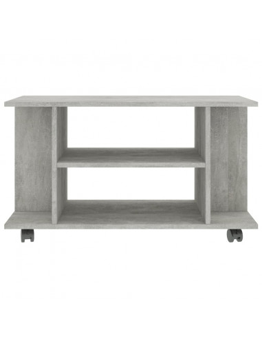 Mobile TV con Ruote Grigio Cemento 80x40x45 cm in Multistrato