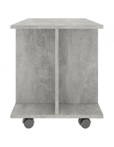Mobile TV con Ruote Grigio Cemento 80x40x45 cm in Multistrato