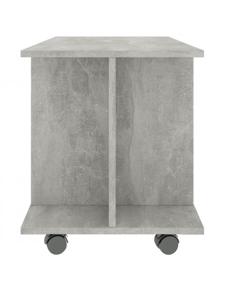 Mobile TV con Ruote Grigio Cemento 80x40x45 cm in Multistrato