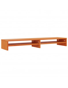 Supporto Monitor Marrone Cera 100x24x13 cm Legno Massello Pino 2
