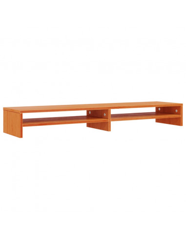 Supporto Monitor Marrone Cera 100x24x13 cm Legno Massello Pino