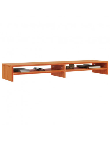 Supporto Monitor Marrone Cera 100x24x13 cm Legno Massello Pino