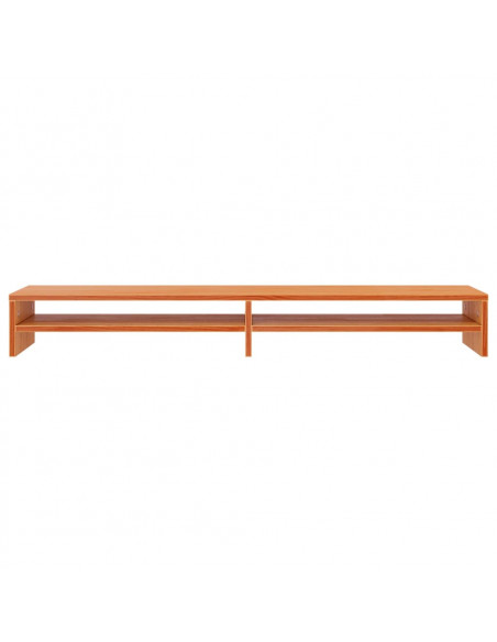 Supporto Monitor Marrone Cera 100x24x13 cm Legno Massello Pino
