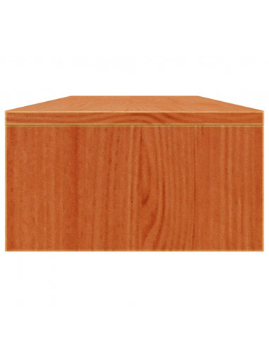 Supporto Monitor Marrone Cera 100x24x13 cm Legno Massello Pino