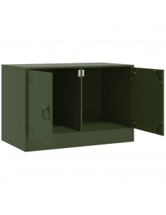 Mobili TV 2 pz Verde Oliva 67x39x44 cm in Acciaio 2
