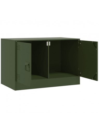 Mobili TV 2 pz Verde Oliva 67x39x44 cm in Acciaio