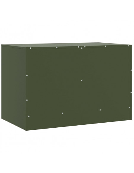 Mobili TV 2 pz Verde Oliva 67x39x44 cm in Acciaio
