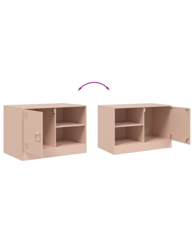 Mobili TV 2 pz Rosso 67x39x44 cm in Acciaio