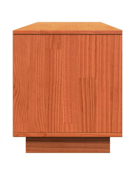 Mobile TV Marrone Cera 140x35x40 cm in Legno Massello di Pino