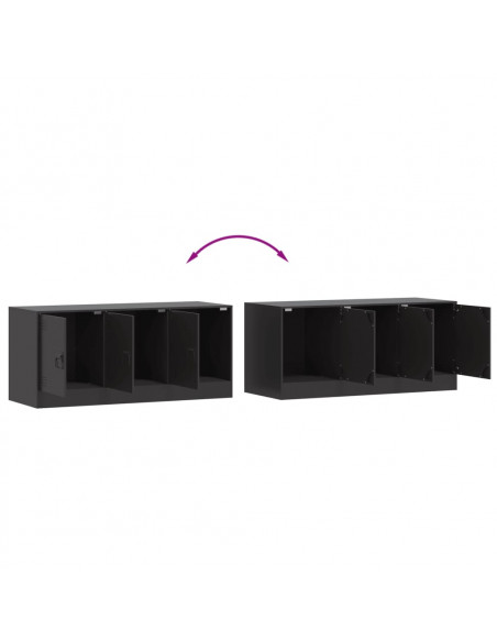 Mobile TV Nero 99x39x44 cm in Acciaio