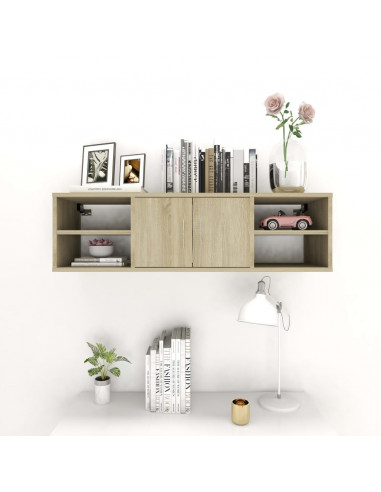 Scaffale a Parete Rovere Sonoma 102x30x29 cm Legno Multistrato