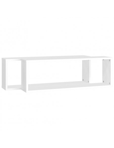 Mensole Parete a Cubo 2pz Bianco 80x15x26,5cm Legno Multistrato