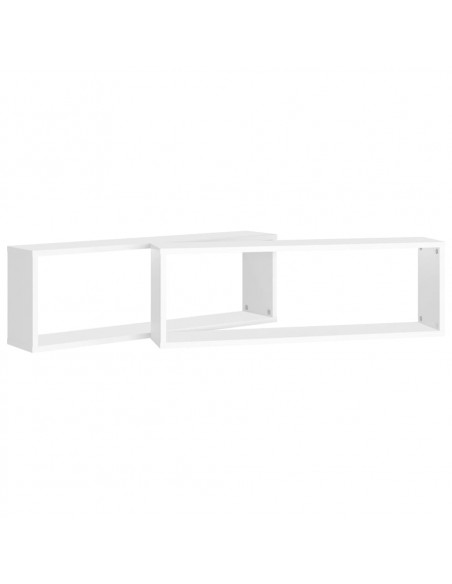 Mensole Parete a Cubo 2pz Bianco 80x15x26,5cm Legno Multistrato