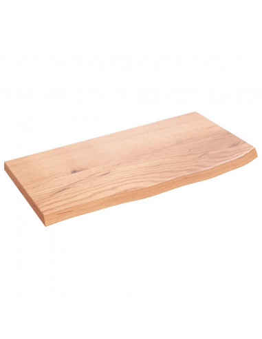 Ripiano Muro Marrone Chiaro 60x30x2 cm Massello Rovere Trattato