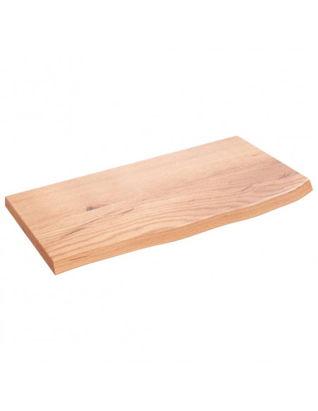 Ripiano Muro Marrone Chiaro 60x30x2 cm Massello Rovere Trattato
