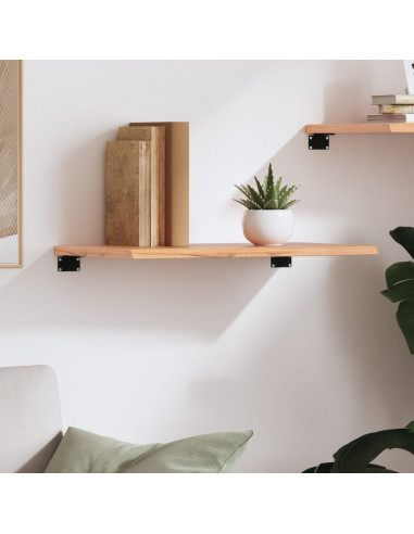 Ripiano Muro Marrone Chiaro 60x30x2 cm Massello Rovere Trattato