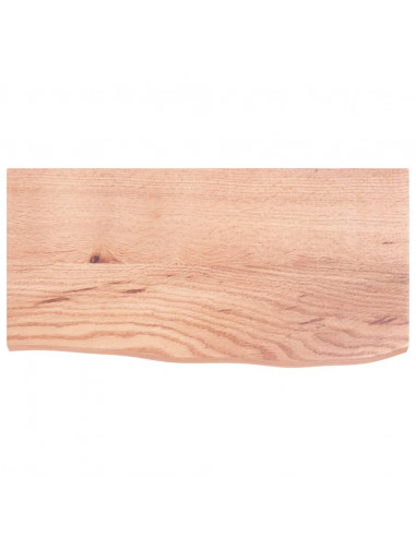 Ripiano Muro Marrone Chiaro 60x30x2 cm Massello Rovere Trattato