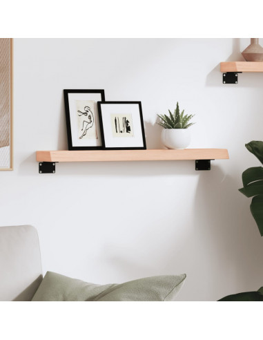 Ripiano a Parete 60x10x4 cm Legno Massello Rovere Non Trattato