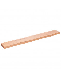 Ripiano Muro Marrone Chiaro 80x10x2 cm Massello Rovere Trattato 2