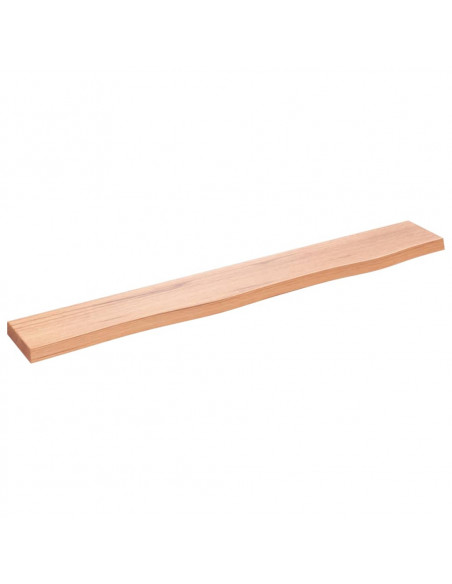 Ripiano Muro Marrone Chiaro 80x10x2 cm Massello Rovere Trattato