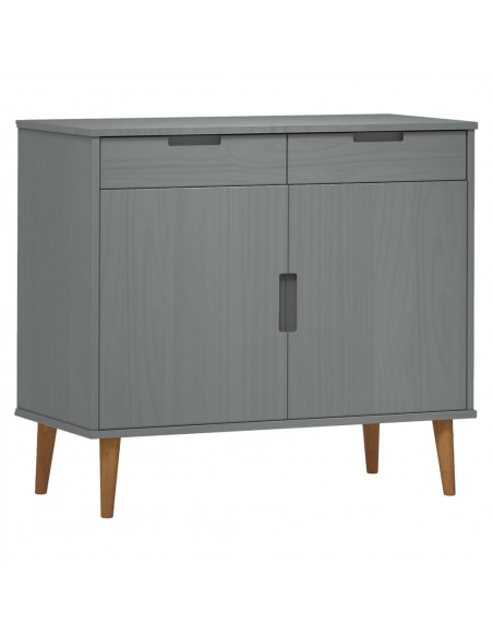 Credenza MOLDE Grigia 90x40x80 cm in Legno Massello di Pino