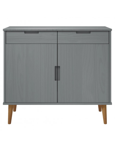 Credenza MOLDE Grigia 90x40x80 cm in Legno Massello di Pino