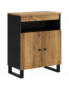 Credenza con 2 Ante 60x33x75 cm in Legno Massello di Mango 2