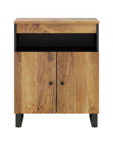 Credenza con 2 Ante 60x33x75 cm in Legno Massello di Mango