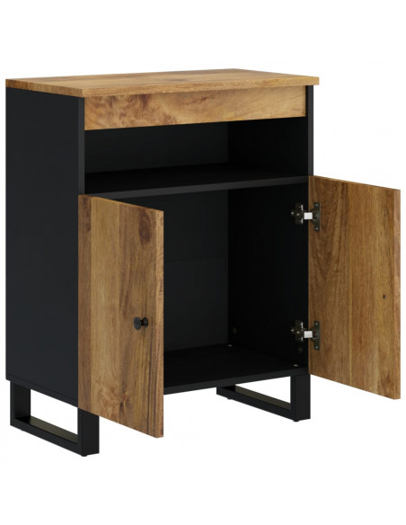 Credenza con 2 Ante 60x33x75 cm in Legno Massello di Mango
