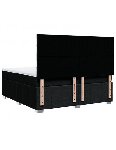 Giroletto a Molle con Materasso Nero 180x200 cm in Tessuto