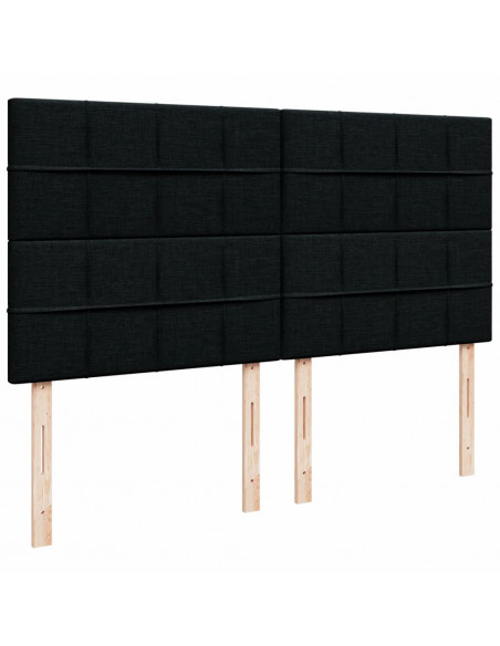 Giroletto a Molle con Materasso Nero 180x200 cm in Tessuto