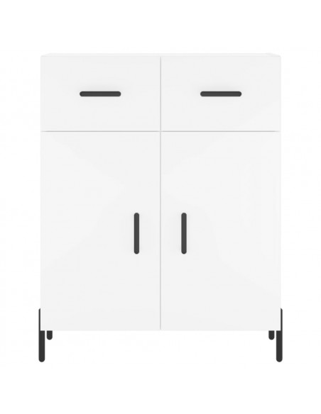 Credenza Bianca 69,5x34x180 cm in Legno Multistrato
