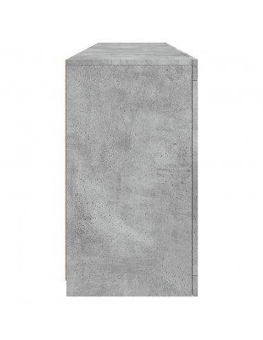 Credenza con Luci LED Grigio Cemento 164x37x67 cm