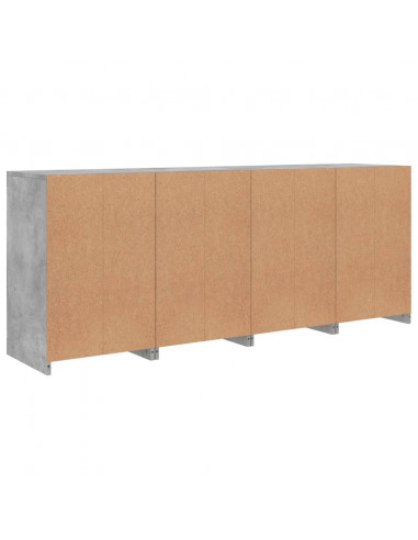 Credenza con Luci LED Grigio Cemento 164x37x67 cm