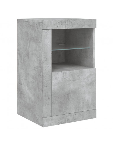 Credenza con Luci LED Grigio Cemento 164x37x67 cm