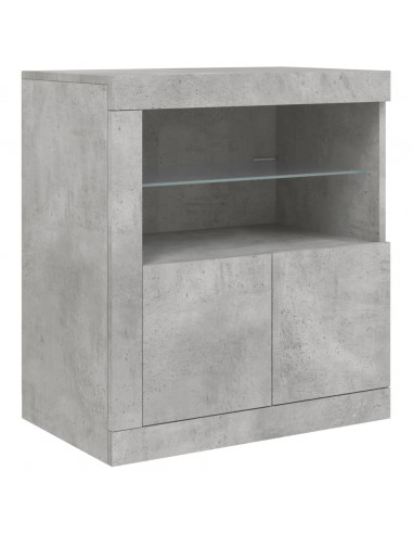 Credenza con Luci LED Grigio Cemento 162x37x67 cm
