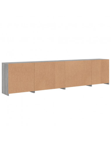 Credenza con Luci LED Grigio Sonoma 283x37x67 cm