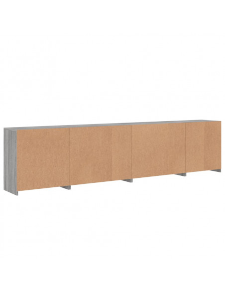 Credenza con Luci LED Grigio Sonoma 283x37x67 cm