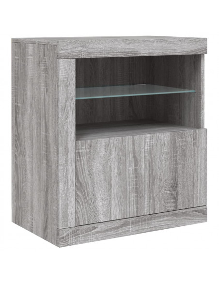 Credenza con Luci LED Grigio Sonoma 283x37x67 cm