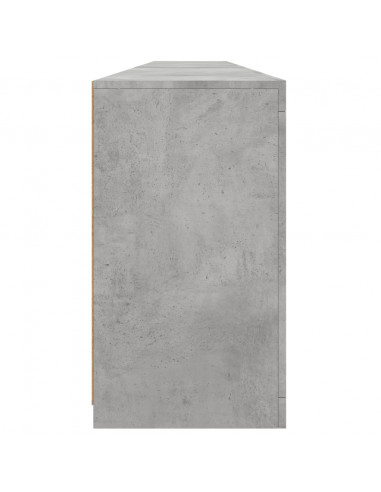 Credenza con Luci LED Grigio Cemento 283x37x67 cm