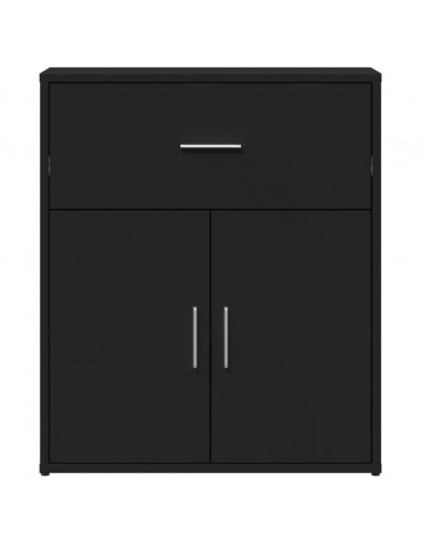 Credenze 2 pz Nere 60x31x70 cm in Legno Multistrato