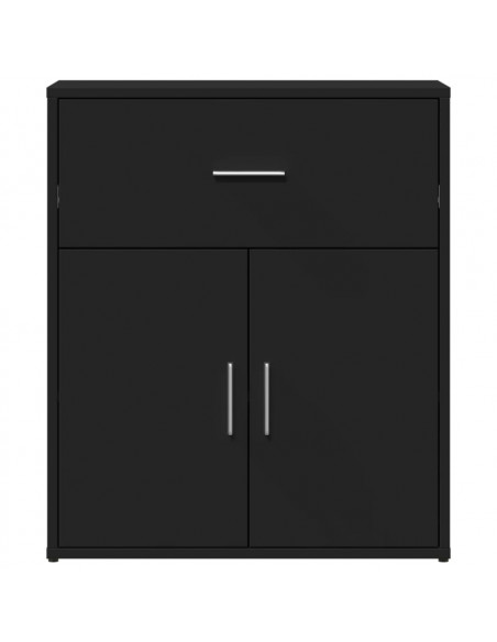 Credenze 2 pz Nere 60x31x70 cm in Legno Multistrato