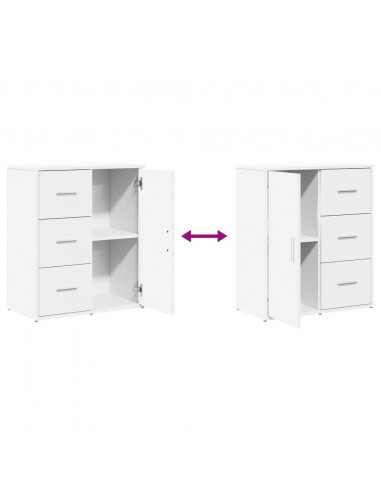 Credenze 2 pz Bianche 60x31x70 cm in Legno Multistrato